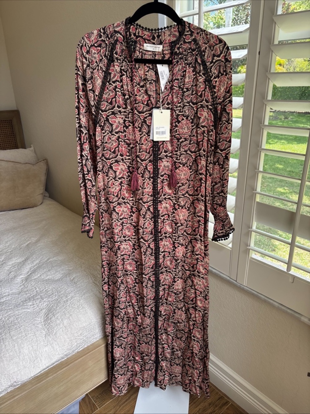 NWT Maison Hotel Long Jane Dress Mumbai Print Size XS